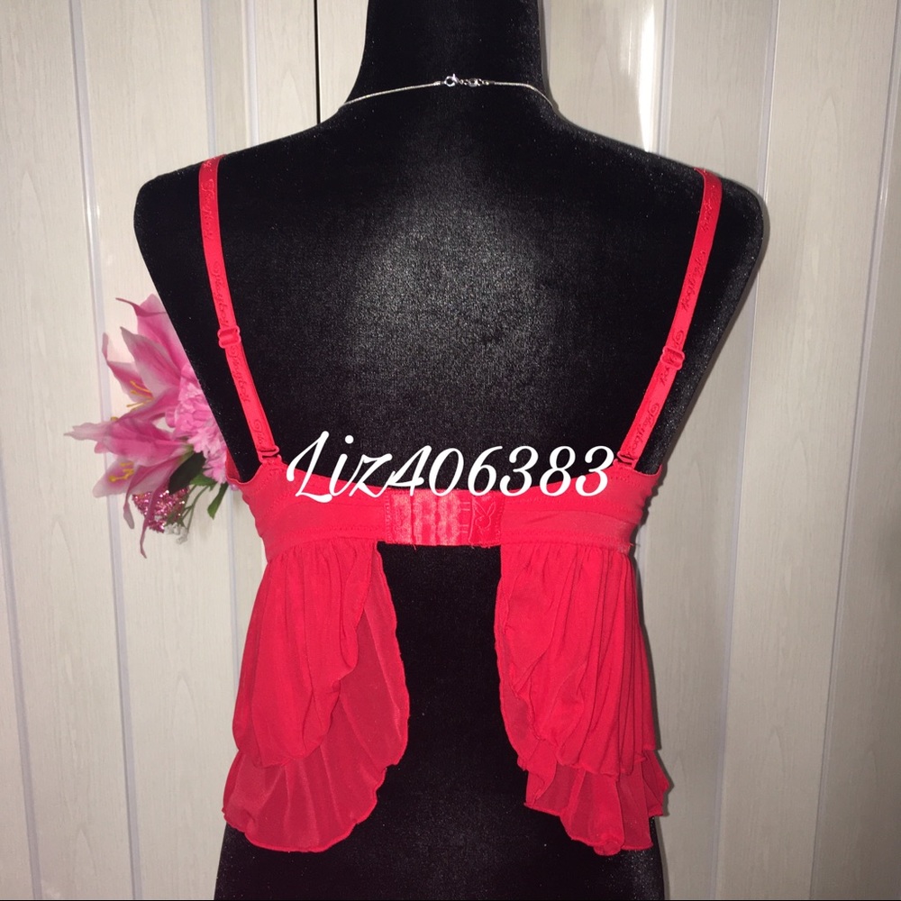 Y2K Playboy Lingerie top with rhinestones β¦ - Picture 3 of 9